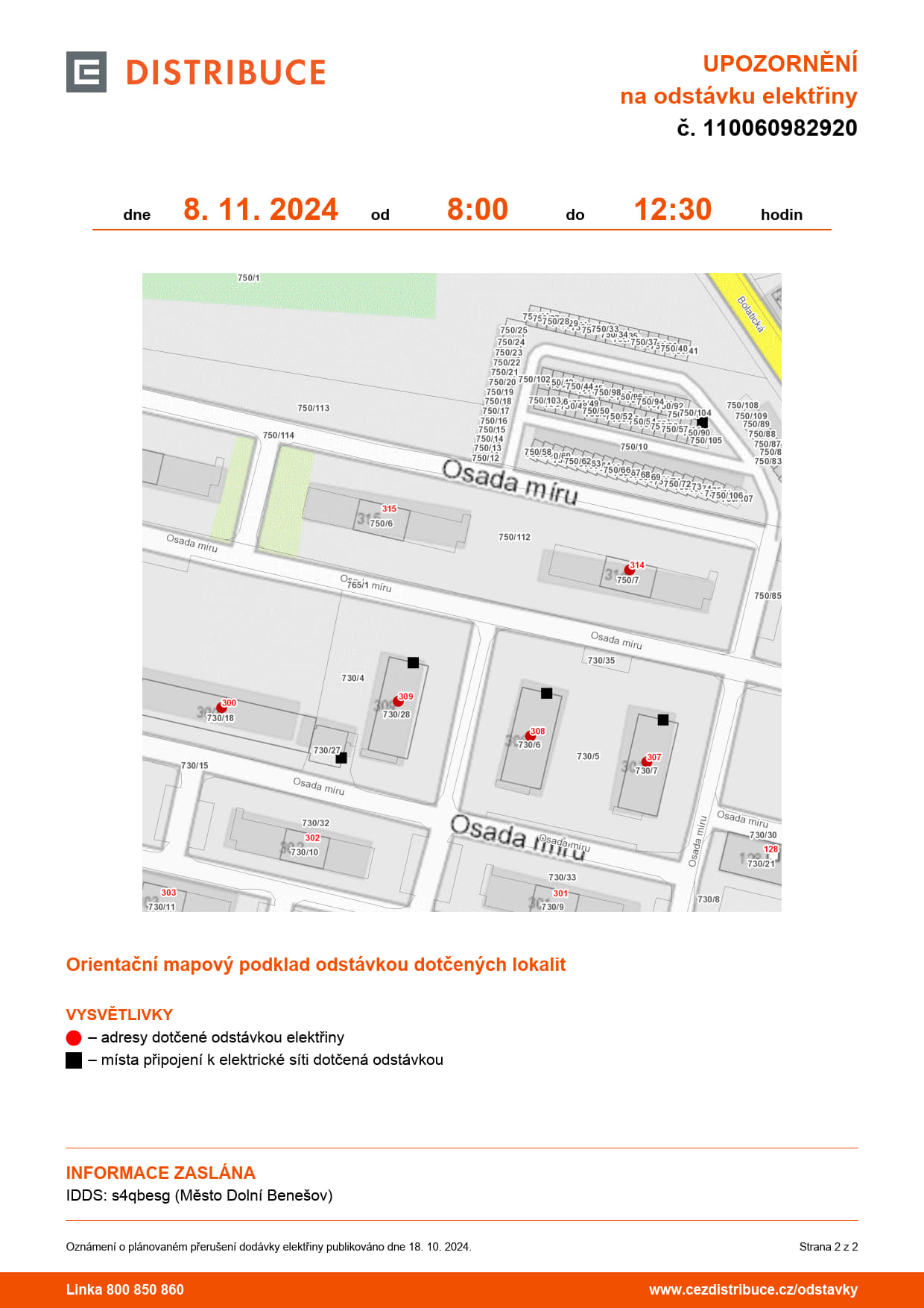 ČEZ Distribuce - Plánované odstávky